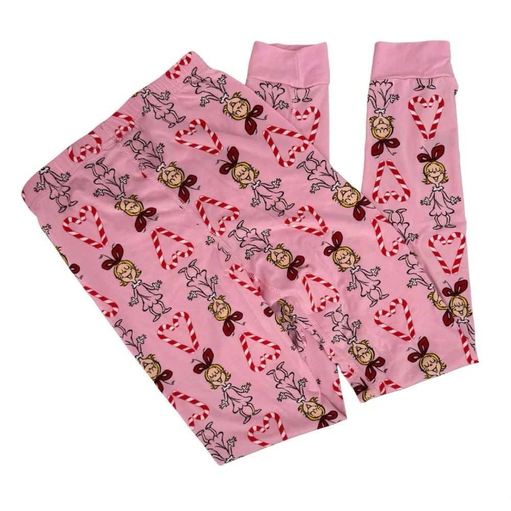 Hanna Andersson Dr. Seuss Cindy Lou Who The Grinch Pink Long Pajama Set  Girl 10
